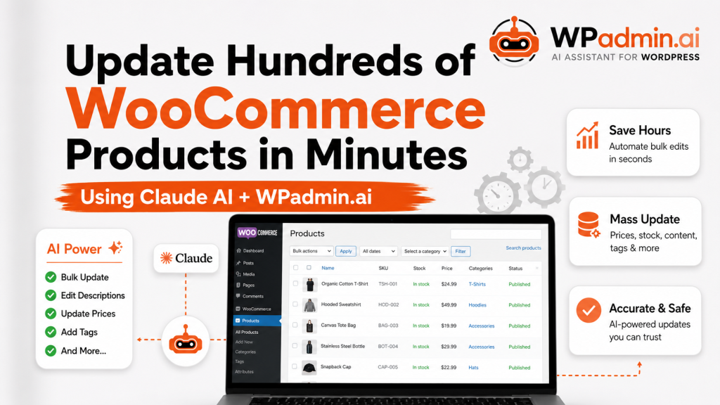 WPadmin.AI updating WooCommerce variation prices from a CSV file